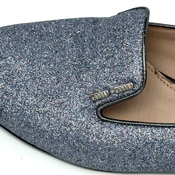 Miu Miu Ballet Flats Metallic Silver Glitter Slippers Ballerina 37 EU / 7 US - Picture 4 of 8